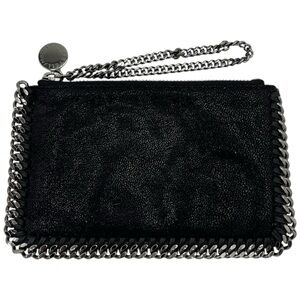 Stella McCartney Falabella Dark Blue Shaggy Dear Vegan Leather Wristet